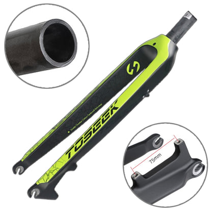 TOSEEK Ultra Light 26 Inch 385mm Mountain Bike Full Carbon Front Fork Straight Tube Disc Brake(Green) - Outdoor & Sports by TOSEEK | Online Shopping UK | buy2fix