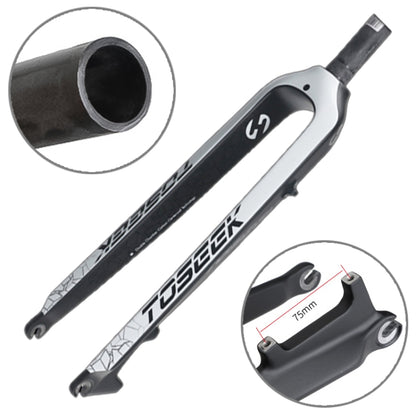 TOSEEK Ultra Light 26 Inch 385mm Mountain Bike Full Carbon Front Fork Straight Tube Disc Brake(White) - Front Fork by TOSEEK | Online Shopping UK | buy2fix