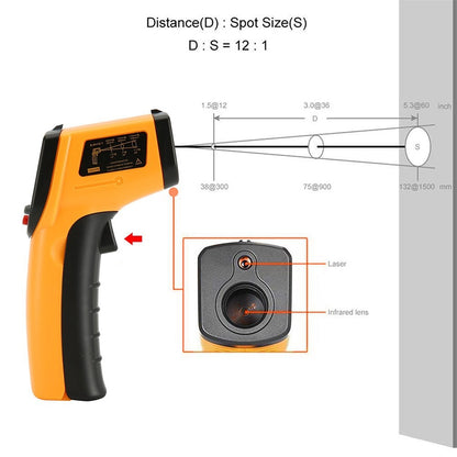 GM333 Portable Digital Laser Point Infrared Thermometer, Temperature Range: -50-400 Celsius Degree - Consumer Electronics by buy2fix | Online Shopping UK | buy2fix