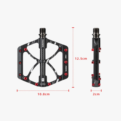 PROMEND PD-M52C 1 Pair Bicycle Aluminum Alloy + Carbon Fiber Tube Bearing Pedals (Red) - Outdoor & Sports by PROMEND | Online Shopping UK | buy2fix