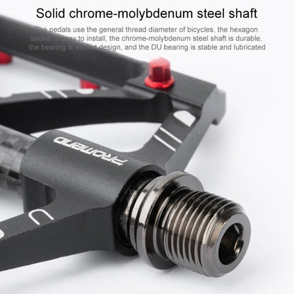 PROMEND PD-M52C 1 Pair Bicycle Aluminum Alloy + Carbon Fiber Tube Bearing Pedals (Titanium Color) - Pedals by PROMEND | Online Shopping UK | buy2fix