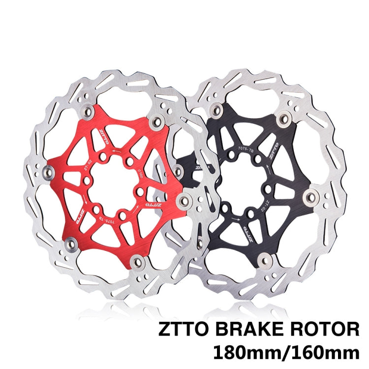 ZTTO Mountain Bike Disc Brake Disc Six Nail 160mm (Red) - Bicycle Brake Parts by ZTTO | Online Shopping UK | buy2fix