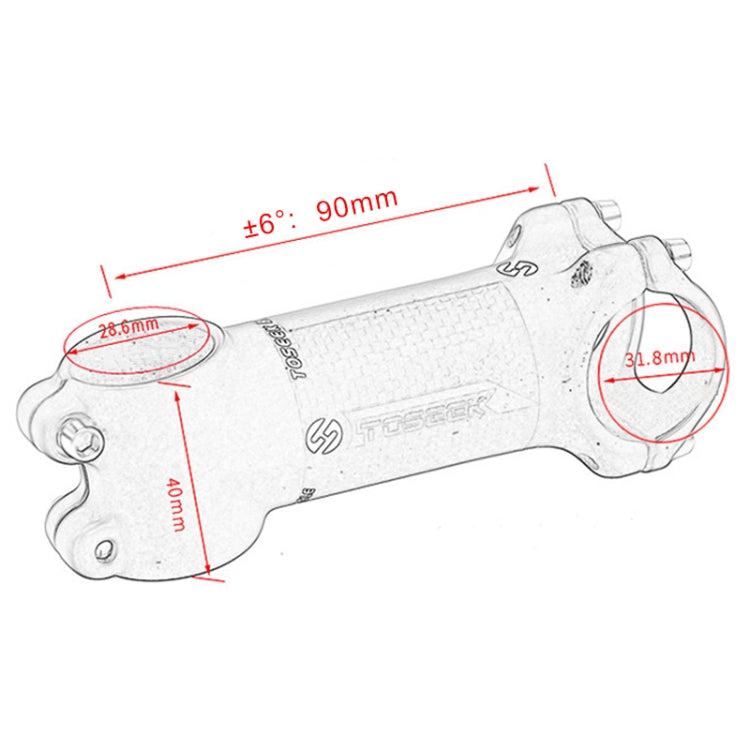 TOSEEK Road Mountain Bike Ultra-light Handlebar Stem Riser Faucet, Size: 6 Degree, 90mm (Gloss) - Bicycle Grips by TOSEEK | Online Shopping UK | buy2fix