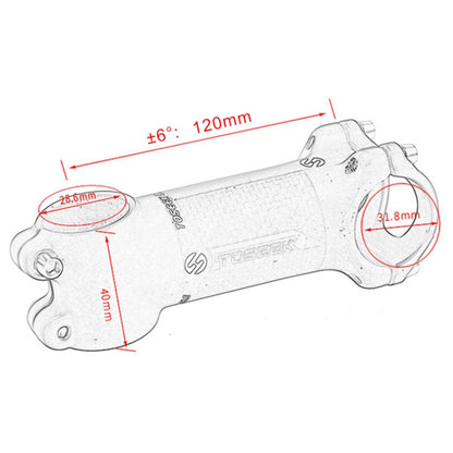 TOSEEK Road Mountain Bike Ultra-light Handlebar Stem Riser Faucet, Size: 6 Degree, 120mm (Matte) - Bicycle Grips by TOSEEK | Online Shopping UK | buy2fix