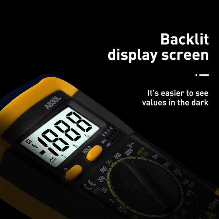 ANENG A830L Handheld Multimeter Household Electrical Instrument(Yellow Blue) - Consumer Electronics by ANENG | Online Shopping UK | buy2fix