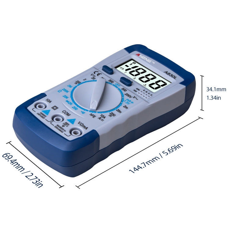 ANENG A830L Handheld Multimeter Household Electrical Instrument(Blue Grey) - Consumer Electronics by ANENG | Online Shopping UK | buy2fix