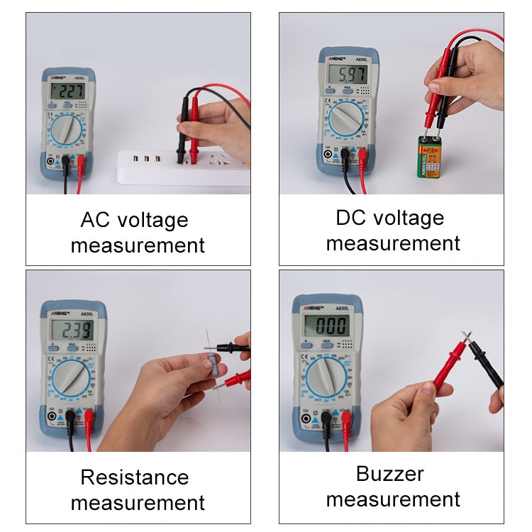 ANENG A830L Handheld Multimeter Household Electrical Instrument(Blue Grey) - Consumer Electronics by ANENG | Online Shopping UK | buy2fix