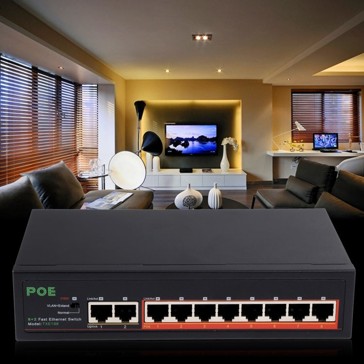 8 Ports 10/100Mbps POE Switch IEEE802.3af Power Over Ethernet Network Switch for IP Camera VoIP Phone AP Devices -  by buy2fix | Online Shopping UK | buy2fix