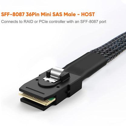 Mini SAS (SFF-8087) to 4 x SATA 7-Pin Female Forward Breakout 6Gbps Data Cable, Length: 50cm - eSATA & SATA & IDE by buy2fix | Online Shopping UK | buy2fix