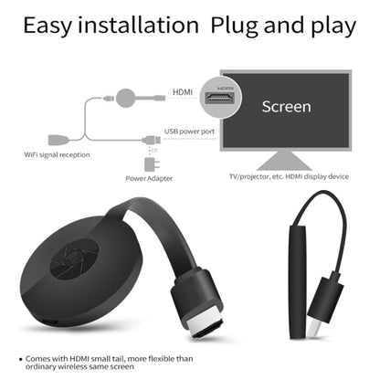 MiraScreen G2 Wireless WiFi Display Dongle Receiver Airplay Miracast DLNA 4K UHD RK3660 TV Stick for iPhone, Samsung, and other Smartphones (Black) - Wireless Display Dongle by buy2fix | Online Shopping UK | buy2fix