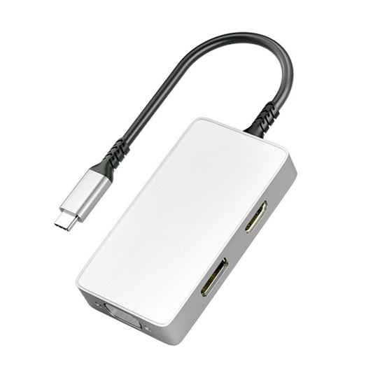 ULT-unite 5 in 1 USB-C / Type-C to 3.5mm Audio + VGA + DP + HDMI + PD Port Multifunctional HUB Adapter(White) - Computer & Networking by ult-unite | Online Shopping UK | buy2fix