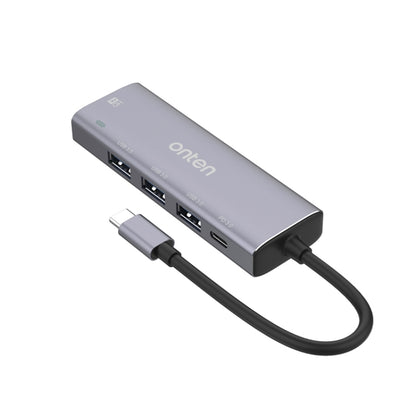 Onten OT-95123 5 in 1 Multifunctional Type-C + USB + HDMI Docking Station, Cable Length: 145mm(Silver) - USB HUB by Onten | Online Shopping UK | buy2fix