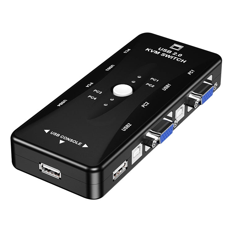 KSW-401V 4 VGA + 3 USB Ports to VGA KVM Switch Box with Control Button for Monitor, Keyboard, Mouse, Set-top box - VGA Splitters by buy2fix | Online Shopping UK | buy2fix