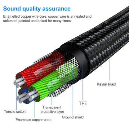 TA131-R1 USB-C / Type-C Male to 3.5mm AUX Male Earphone Adapter Cable with Wire Control, Cable Length: 1.2m (Grey) - Type-C Adapter by buy2fix | Online Shopping UK | buy2fix