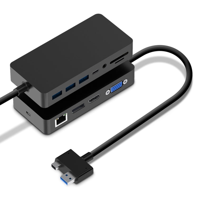 Rocketek SH701 11 in 1 1000M RJ45 / USB 3.0 HUB Adapter for Surface Pro 5 / 6 - USB 3.0 HUB by ROCKETEK | Online Shopping UK | buy2fix