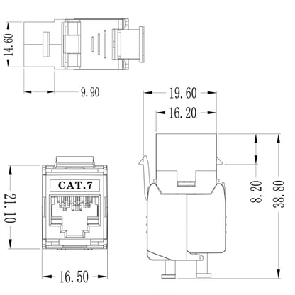 CAT7 Module Class 7 Zinc Alloy Shield Mother Block 1208XHC7 - Others by buy2fix | Online Shopping UK | buy2fix