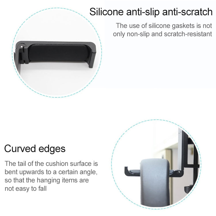 Desktop Lock Clip Type Metal Foldable Headset Stand Display Hanger(Black) - Apple Accessories by buy2fix | Online Shopping UK | buy2fix