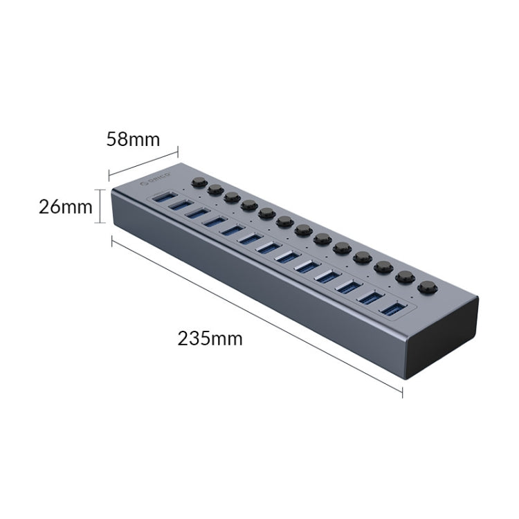 ORICO BT2U3-13AB-GY-BP Multi-Ports Individual Switches HUB, US Plug - USB 3.0 HUB by ORICO | Online Shopping UK | buy2fix