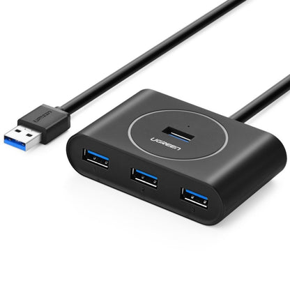 UGREEN Portable Super Speed 4 Ports USB 3.0 HUB Cable Adapter, Not Support OTG, Cable Length: 1m(Black) - USB 3.0 HUB by UGREEN | Online Shopping UK | buy2fix