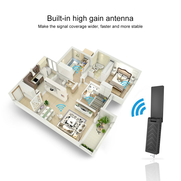 EDUP EP-AC1675 AC1900Mbps 2.4GHz & 5.8GHz Dual Band USB3.0 WiFi Adapter External Network Card - USB Network Adapter by EDUP | Online Shopping UK | buy2fix