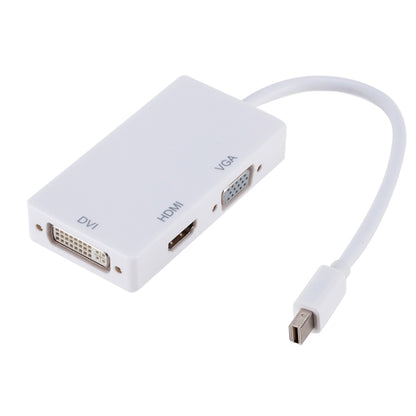 Mini DP to HDMI + DVI + VGA Rectangle Multi-function Converter, Cable Length: 28cm(White) -  by buy2fix | Online Shopping UK | buy2fix