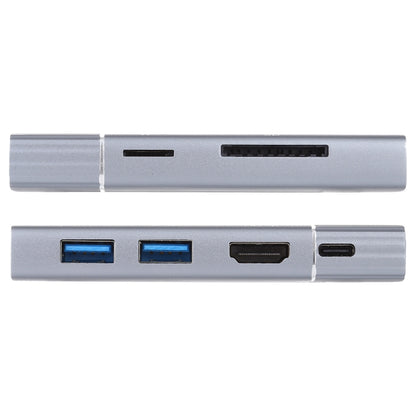 7 In 1 Dual USB 3.0 + TF/SD + HDMI/VGA + 3.5mm Jack + Type-C / USB-C Multi-function USB-C Dock Station - Computer & Networking by buy2fix | Online Shopping UK | buy2fix