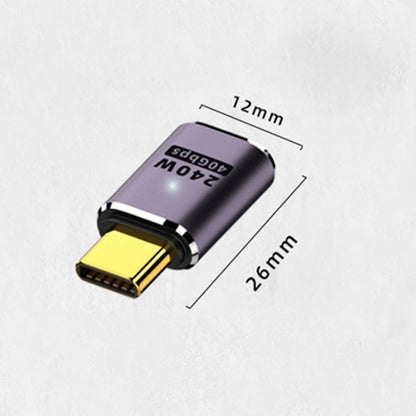 240W USB-C/Type-C Female to USB-C/Type-C Male 40Gbps Straight Adapter with Light - Computer & Networking by buy2fix | Online Shopping UK | buy2fix