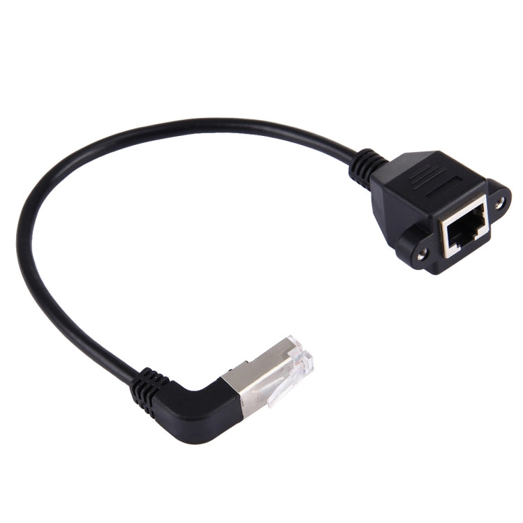 30cm RJ45 Male Bent Upward to RJ45 Female LAN Extension Cable - Lan Cable and Tools by buy2fix | Online Shopping UK | buy2fix