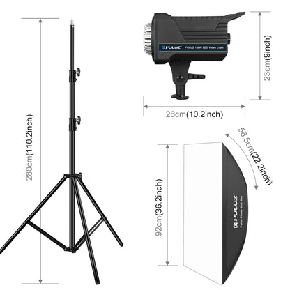 PULUZ 150W 3200K-5600K Photo Studio Strobe Flash Light Kit with Softbox Reflector & Tripod(UK Plug) - Shoe Mount Flashes by PULUZ | Online Shopping UK | buy2fix