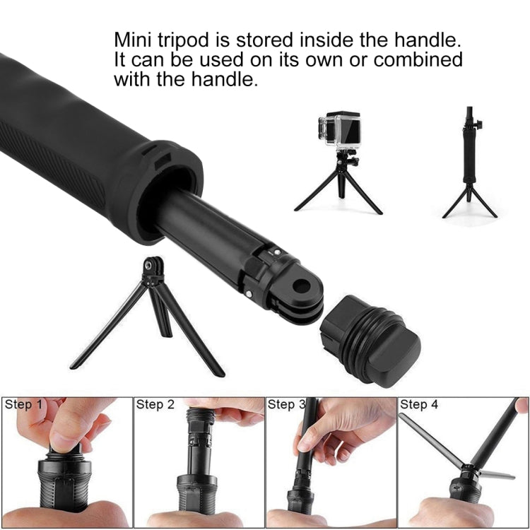 PULUZ 3-Way Grip Foldable Tripod Selfie-stick Extension Monopod for GoPro, Insta360 ONE R, DJI Osmo Action and Other Action Cameras, Length: 20-58cm - DJI & GoPro Accessories by PULUZ | Online Shopping UK | buy2fix