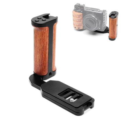 PULUZ Wooden Left Side Handle Vertical Shoot Quick Release L Plate - L-Bracket by PULUZ | Online Shopping UK | buy2fix