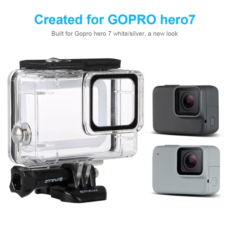 PULUZ 45m Underwater Waterproof Housing Diving Case for GoPro HERO7 Silver / HERO7 White, with Buckle Basic Mount & Screw(Transparent) - Waterproof Cases by PULUZ | Online Shopping UK | buy2fix