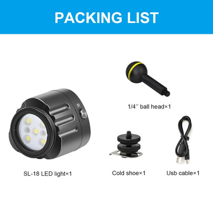 PULUZ 40m Underwater LED Photography Fill Light 1000LM 3.7V/1100mAh Diving Light for GoPro Hero11 Black / HERO10 Black / HERO9 Black /HERO8 / HERO7 /6 /5 /5 Session /4 Session /4 /3+ /3 /2 /1, Insta36 ... R, DJI Osmo Action and Other Action Cameras(Black) - DJI & GoPro Accessories by PULUZ | Online Shopping UK | buy2fix