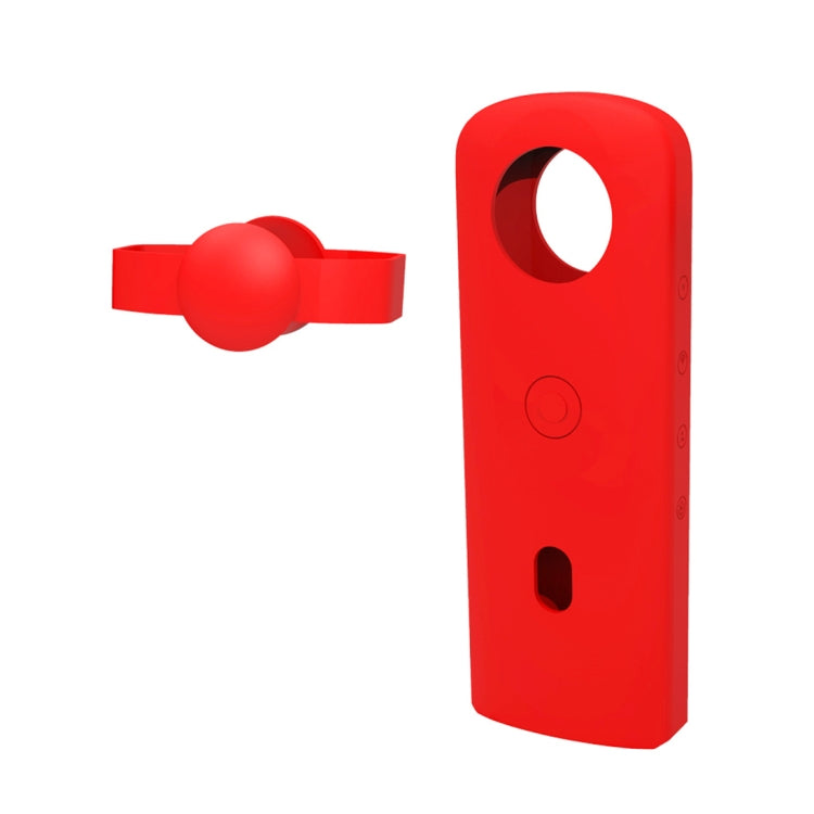 PULUZ Silicone Protective Case with Lens Cover for Ricoh Theta SC2 360 Panoramic Camera(Red) - DJI & GoPro Accessories by PULUZ | Online Shopping UK | buy2fix