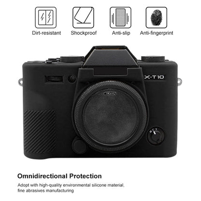 PULUZ Soft Silicone Protective Case for FUJIFILM XT10(Black) - Camera Accessories by PULUZ | Online Shopping UK | buy2fix