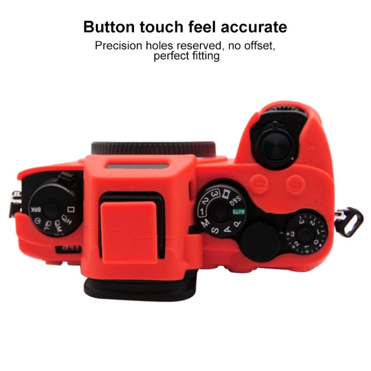 PULUZ Soft Silicone Protective Case for Sony ILCE-9M2/ Alpha 9 II / A92(Red) - Camera Accessories by PULUZ | Online Shopping UK | buy2fix