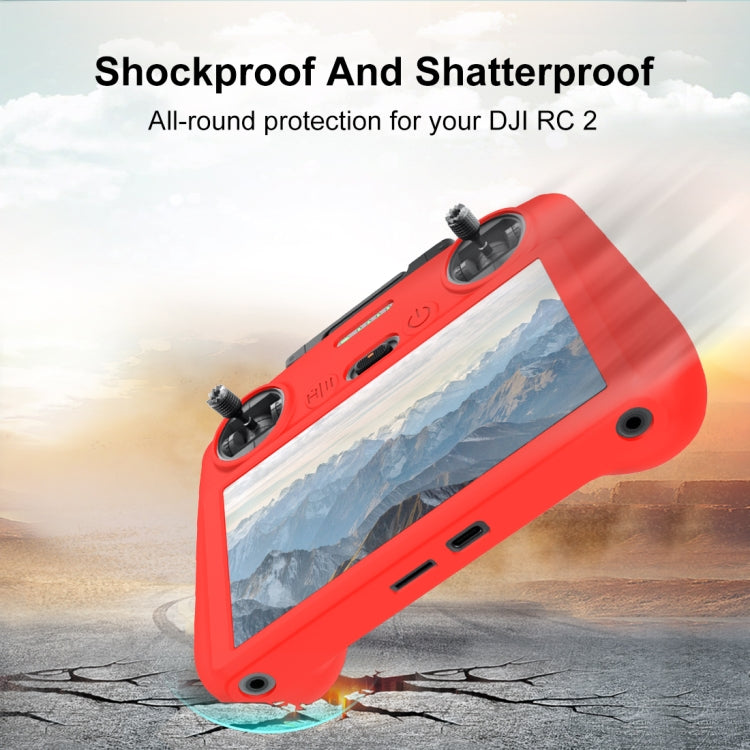 For DJI Mini 4 Pro / Air 3 Remote Control / DJI RC 2 with Screen PULUZ Silicone Protective Case (Red) - Carry Cases & Bags by PULUZ | Online Shopping UK | buy2fix