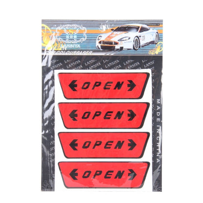 OPEN Pattern Safety Warning Car Sticker(Red) - Decorative Sticker by buy2fix | Online Shopping UK | buy2fix