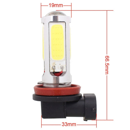 2PCS H11 1250LM 20W + 5W 5 x COB LED White Light Car Front Fog Lamp Bulb, DC 12V - In Car by buy2fix | Online Shopping UK | buy2fix