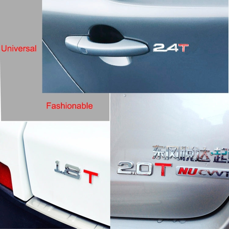 3D Universal Decal Chromed Metal 1.6T Car Emblem Badge Sticker Car Trailer Gas Displacement Identification, Size: 8.5x2.5 cm - 3D Metal Sticker by buy2fix | Online Shopping UK | buy2fix