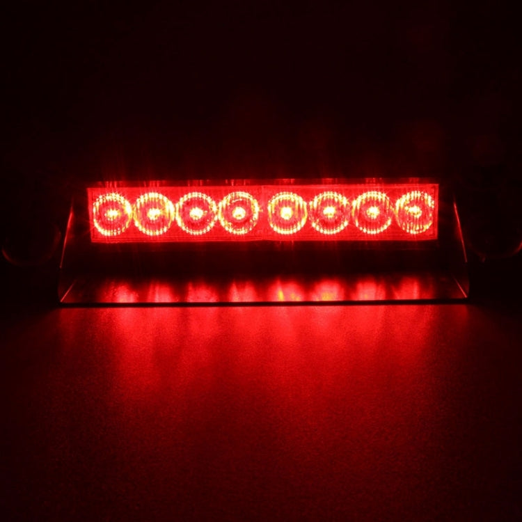 8W 800LM 8-LED Red Light 3-Modes Adjustable Angle Car Strobe Flash Dash Emergency Light Warning Lamp with Suckers, DC 12V - In Car by buy2fix | Online Shopping UK | buy2fix