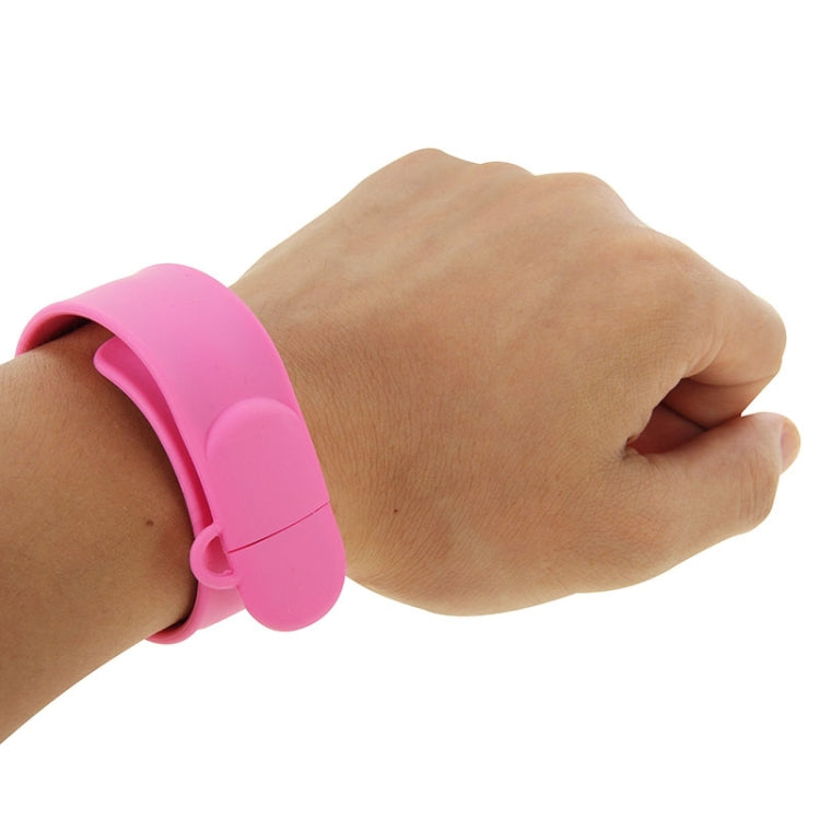 Silicone Bracelet USB Flash Disk with 16GB Memory(Pink) - USB Flash Drives by buy2fix | Online Shopping UK | buy2fix