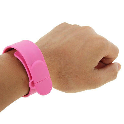 Silicone Bracelet USB Flash Disk with 16GB Memory(Pink) - USB Flash Drives by buy2fix | Online Shopping UK | buy2fix