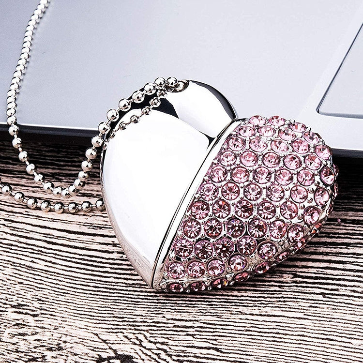 Heart Shaped Diamond Jewelry USB Flash Disk, Special for Valentines Day Gifts (8GB) -  by buy2fix | Online Shopping UK | buy2fix