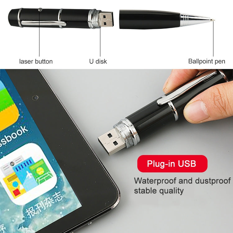 3 in 1 Laser Pen Style USB Flash Disk, Silver (8GB)(Silver) - Computer & Networking by buy2fix | Online Shopping UK | buy2fix