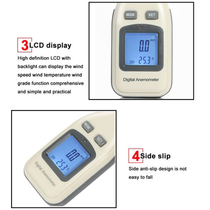 BENETECH Digital Electronic Anemometer (GM816A)(White) - Tachometers & Anemometer by BENETECH | Online Shopping UK | buy2fix