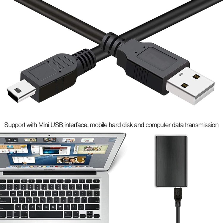 USB 2.0 AM to Mini 5pin USB Cable, Length: 1.5m(Black) - USB Cable by buy2fix | Online Shopping UK | buy2fix