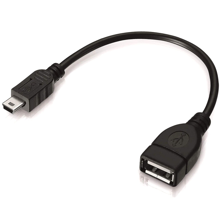 Mini 5-pin USB to USB 2.0 AF OTG Adapter Cable, Length: 12cm(Black) -  by buy2fix | Online Shopping UK | buy2fix