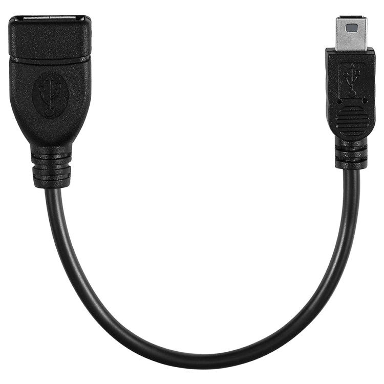 Mini 5-pin USB to USB 2.0 AF OTG Adapter Cable, Length: 12cm(Black) -  by buy2fix | Online Shopping UK | buy2fix