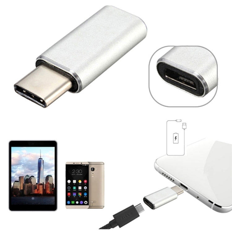 Aluminum Micro USB to USB 3.1 Type-C Converter Adapter(Silver) - Audio Adapter by buy2fix | Online Shopping UK | buy2fix